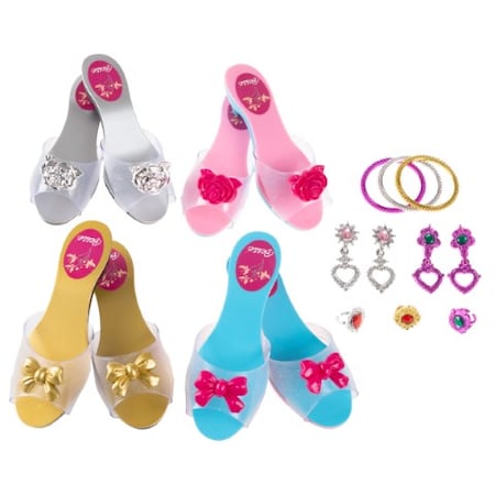 Toy Time Princess Dress Up Set with High Heels, Bracelets, Earrings, Rings for Parties, Halloween /Birthdays 445866PKM